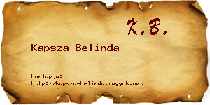 Kapsza Belinda névjegykártya